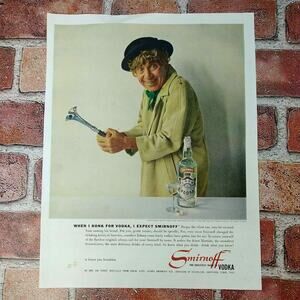Smirnoff Vodka - Harpo Marx Honk - Vtg 1961 PRINT AD Art 60s